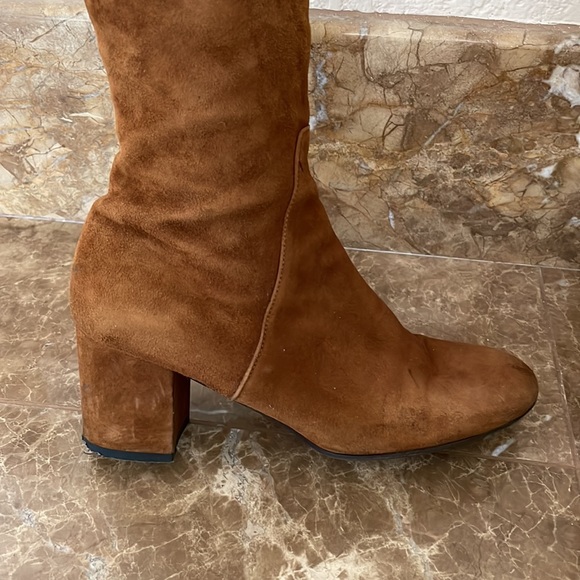 Barneys New York Brown Suede Over the Knee Boots Size 36.5 - Picture 4 of 11